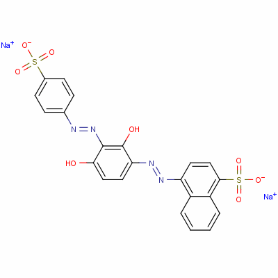 Disodium 4-[[2,4-dihydroxy-3-[(4-sulphonatophenyl)azo]phenyl ]azo]naphthalene-1-sulphonate Structure,5850-15-7Structure