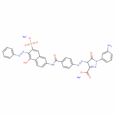 Disodium 1-(3-aminophenyl)-4,5-dihydro-4-[[4-[[[5-hydroxy-6-(phenylazo)-7-sulphonato-2-naphthyl]amino]carbonyl]phenyl]azo]-5-oxo-1h-pyrazole-3-carboxylate Structure,5852-25-5Structure