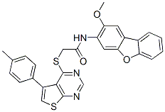 Acetamide, n-(2-methoxy-3-dibenzofuranyl)-2-[[5-(4-methylphenyl)thieno[2,3-d]pyrimidin-4-yl]thio]-(9ci) Structure,585549-33-3Structure