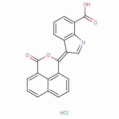 3-(3-Oxo-1h,3h-naphtho[1,8-cd]pyran-1-ylidene)-3h-indole-7-carboxylic acid hydrochloride Structure,58556-60-8Structure