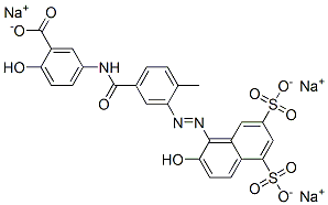 2-Hydroxy-5-[[3-[(2-hydroxy-5,7-disulfo-1-naphtyl)azo]-4-methylphenyl ]carbonylamino]benzoic acid trisodium salt Structure,5863-94-5Structure