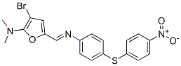 2-Furanamine,3-bromo-n,n-dimethyl-5-[[[4-[(4-nitrophenyl)thio]phenyl ]imino]methyl ]- Structure,586340-68-3Structure