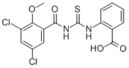 2-[[[(3,5-Dichloro-2-methoxybenzoyl)amino]thioxomethyl ]amino]-benzoic acid Structure,586394-00-5Structure