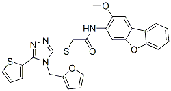 Acetamide, 2-[[4-(2-furanylmethyl)-5-(2-thienyl)-4h-1,2,4-triazol-3-yl]thio]-n-(2-methoxy-3-dibenzofuranyl)-(9ci) Structure,587010-73-9Structure