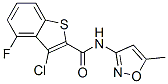 Benzo[b]thiophene-2-carboxamide,3-chloro-4-fluoro-n-(5-methyl-3-isoxazolyl)-(9ci) Structure,588675-34-7Structure