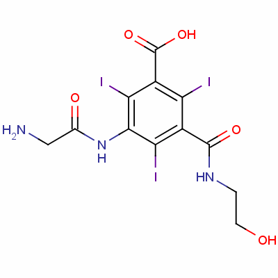 3-[(Aminoacetyl)amino]-5-[[(2-hydroxyethyl)amino]carbonyl ]-2,4,6-triiodobenzoic acid Structure,59017-39-9Structure