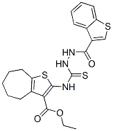 4H-cyclohepta[b]thiophene-3-carboxylicacid,2-[[[2-(benzo[b]thien-3-ylcarbonyl)hydrazino]thioxomethyl ]amino]-5,6,7,8-tetrahydro-,ethylester(9ci) Structure,590350-26-8Structure