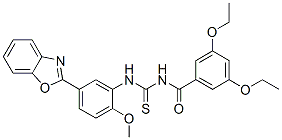 Benzamide, n-[[[5-(2-benzoxazolyl)-2-methoxyphenyl]amino]thioxomethyl]-3,5-diethoxy-(9ci) Structure,590394-96-0Structure