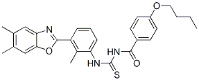 Benzamide, 4-butoxy-n-[[[3-(5,6-dimethyl-2-benzoxazolyl)-2-methylphenyl]amino]thioxomethyl]-(9ci) Structure,590397-26-5Structure