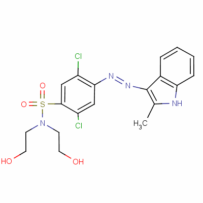 2,5-Dichloro-n,n-bis(2-hydroxyethyl)-4-[(2-methyl-1h-indol-3-yl)azo]benzenesulphonamide Structure,59057-74-8Structure