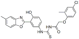 Acetamide,2-(4-chloro-2-methylphenoxy)-n-[[[4-hydroxy-3-(5-methyl-2-benzoxazolyl)phenyl ]amino]thioxomethyl ]-(9ci) Structure,593238-41-6Structure