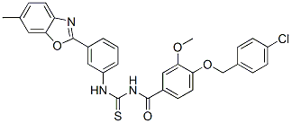 Benzamide, 4-[(4-chlorophenyl)methoxy]-3-methoxy-n-[[[3-(6-methyl-2-benzoxazolyl)phenyl]amino]thioxomethyl]-(9ci) Structure,593238-58-5Structure