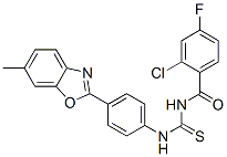 Benzamide, 2-chloro-4-fluoro-n-[[[4-(6-methyl-2-benzoxazolyl)phenyl]amino]thioxomethyl]-(9ci) Structure,593238-85-8Structure