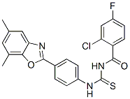 Benzamide, 2-chloro-n-[[[4-(5,7-dimethyl-2-benzoxazolyl)phenyl]amino]thioxomethyl]-4-fluoro-(9ci) Structure,593238-86-9Structure