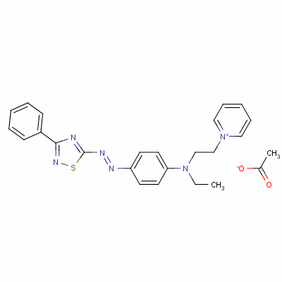 1-[2-[Ethyl[4-[(3-phenyl-1,2,4-thiadiazol-5-yl)azo]phenyl]amino]ethyl]pyridinium acetate Structure,59709-09-0Structure