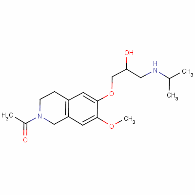 2-Acetyl-1,2,3,4-tetrahydro-6-[2-hydroxy-3-[(1-methylethyl)amino]propoxy]-7-methoxyisoquinoline Structure,59839-39-3Structure