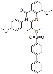 [1,1-Biphenyl]-4-sulfonamide, n-[1-[3,4-dihydro-8-methoxy-3-(4-methoxyphenyl)-4-oxo-2-quinazolinyl]ethyl]-n-methyl- Structure,602315-90-2Structure