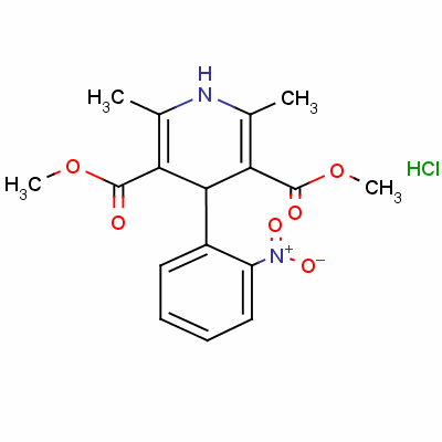 Dimethyl 1,4-dihydro-2,6-dimethyl-4-(2-nitrophenyl)pyridine-3,5-dicarboxylate monohydrochloride Structure,60299-11-8Structure