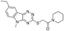 Piperidine, 1-[[(8-ethyl-5-methyl-5h-1,2,4-triazino[5,6-b]indol-3-yl)thio]acetyl]-(9ci) Structure,603946-64-1Structure