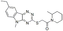 Piperidine, 1-[[(8-ethyl-5-methyl-5h-1,2,4-triazino[5,6-b]indol-3-yl)thio]acetyl]-2-methyl-(9ci) Structure,603946-75-4Structure