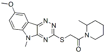 Piperidine, 1-[[(8-methoxy-5-methyl-5h-1,2,4-triazino[5,6-b]indol-3-yl)thio]acetyl]-2-methyl-(9ci) Structure,603947-60-0Structure