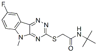 Acetamide, n-(1,1-dimethylethyl)-2-[(8-fluoro-5-methyl-5h-1,2,4-triazino[5,6-b]indol-3-yl)thio]-(9ci) Structure,603948-24-9Structure