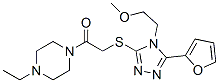 Piperazine, 1-ethyl-4-[[[5-(2-furanyl)-4-(2-methoxyethyl)-4h-1,2,4-triazol-3-yl]thio]acetyl]-(9ci) Structure,603981-82-4Structure