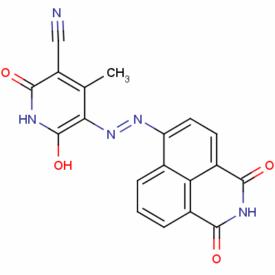 5-[(2,3-Dihydro-1,3-dioxo-1h-benz[de]isoquinolin-6-yl)azo]-1,2-dihydro-6-hydroxy-4-methyl-2-oxonicotinonitrile Structure,60435-69-0Structure