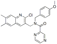 Pyrazinecarboxamide, n-[(2-chloro-6,7-dimethyl-3-quinolinyl)methyl]-n-[(4-methoxyphenyl)methyl]-(9ci) Structure,604782-56-1Structure