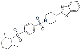 Piperidine, 1-[[4-[[4-(2-benzothiazolyl)-1-piperidinyl]sulfonyl]phenyl]sulfonyl]-2,6-dimethyl-(9ci) Structure,606083-02-7Structure