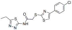 Acetamide, 2-[[4-(4-chlorophenyl)-2-thiazolyl]thio]-n-(5-ethyl-1,3,4-thiadiazol-2-yl)-(9ci) Structure,606089-16-1Structure