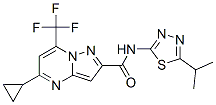 Pyrazolo[1,5-a]pyrimidine-2-carboxamide, 5-cyclopropyl-n-[5-(1-methylethyl)-1,3,4-thiadiazol-2-yl]-7-(trifluoromethyl)-(9ci) Structure,606096-60-0Structure