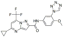 Pyrazolo[1,5-a]pyrimidine-2-carboxamide, 5-cyclopropyl-n-[4-methoxy-3-(1h-tetrazol-1-yl)phenyl]-7-(trifluoromethyl)-(9ci) Structure,606096-65-5Structure