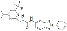 Pyrazolo[1,5-a]pyrimidine-2-carboxamide, 5-(1-methylethyl)-n-(2-phenyl-2h-benzotriazol-5-yl)-7-(trifluoromethyl)-(9ci) Structure,606096-66-6Structure