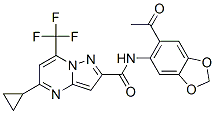 Pyrazolo[1,5-a]pyrimidine-2-carboxamide, n-(6-acetyl-1,3-benzodioxol-5-yl)-5-cyclopropyl-7-(trifluoromethyl)-(9ci) Structure,606096-67-7Structure