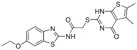 Acetamide, 2-[(1,4-dihydro-5,6-dimethyl-4-oxothieno[2,3-d]pyrimidin-2-yl)thio]-n-(6-ethoxy-2-benzothiazolyl)-(9ci) Structure,606108-42-3Structure