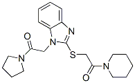 Piperidine, 1-[[[1-[2-oxo-2-(1-pyrrolidinyl)ethyl]-1h-benzimidazol-2-yl]thio]acetyl]-(9ci) Structure,606109-65-3Structure