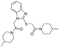 Piperidine, 4-methyl-1-[[[1-[2-(4-methyl-1-piperidinyl)-2-oxoethyl]-1h-benzimidazol-2-yl]thio]acetyl]-(9ci) Structure,606110-09-2Structure