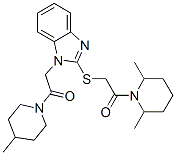 Piperidine, 2,6-dimethyl-1-[[[1-[2-(4-methyl-1-piperidinyl)-2-oxoethyl]-1h-benzimidazol-2-yl]thio]acetyl]-(9ci) Structure,606110-11-6Structure