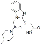 Acetic acid, [[1-[2-(4-methyl-1-piperidinyl)-2-oxoethyl]-1h-benzimidazol-2-yl]thio]-(9ci) Structure,606110-21-8Structure