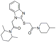 Piperidine, 2,6-dimethyl-1-[[2-[[2-(4-methyl-1-piperidinyl)-2-oxoethyl]thio]-1h-benzimidazol-1-yl]acetyl]-(9ci) Structure,606110-37-6Structure