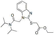 Acetic acid, [[1-[2-[bis(1-methylethyl)amino]-2-oxoethyl]-1h-benzimidazol-2-yl]thio]-, ethyl ester (9ci) Structure,606111-08-4Structure