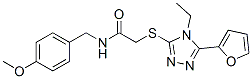 Acetamide, 2-[[4-ethyl-5-(2-furanyl)-4h-1,2,4-triazol-3-yl]thio]-n-[(4-methoxyphenyl)methyl]-(9ci) Structure,606111-60-8Structure