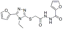 2-Furancarboxylicacid,2-[[[4-ethyl-5-(2-furanyl)-4h-1,2,4-triazol-3-yl]thio]acetyl]hydrazide(9ci) Structure,606111-69-7Structure