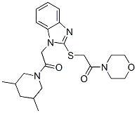 Morpholine, 4-[[[1-[2-(3,5-dimethyl-1-piperidinyl)-2-oxoethyl]-1h-benzimidazol-2-yl]thio]acetyl]-(9ci) Structure,606117-51-5Structure