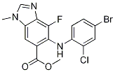 Methyl5-((4-bromo-2-chlorophenyl)amino)-4-fluoro-1-methyl-1h-benzo[d]imidazole-6-carboxylate Structure,606144-02-9Structure