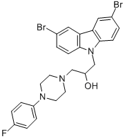 1-(3,6-Dibromo-carbazol-9-yl)-3-[4-(4-fluoro-phenyl)-piperazin-1-yl]-propan-2-ol Structure,607393-54-4Structure