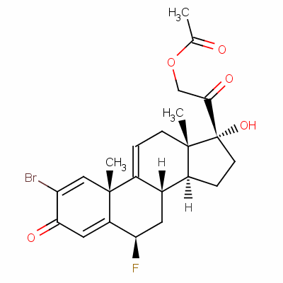 2-Bromo-6beta-fluoro-17,21-dihydroxypregna-1,4,9(11)-triene-3,20-dione 21-acetate Structure,60864-66-6Structure