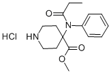 Methyl 4-(phenyl-propionyl-amino)-piperidine-4-carboxylate hcl Structure,61085-87-8Structure