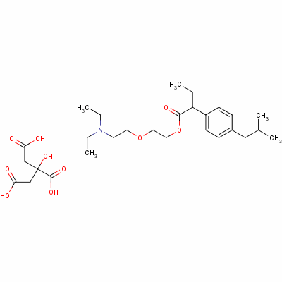 Diethyl[2-[2-[2-(4-isobutylphenyl)butyroyloxy]ethoxy]ethyl]ammonium dihydrogen citrate Structure,61147-39-5Structure